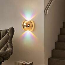 Luz de pared LED con sensor inteligente, lámpara de pared con sensor de movimiento interior, luz de pared LED inalámbrica, lámpara de pared, luz nocturna con batería, diseño adhesivo, giratoria, portátil, fácil de instalar, temperatura de color y brillo ajustables - Multicolor - Ver 8