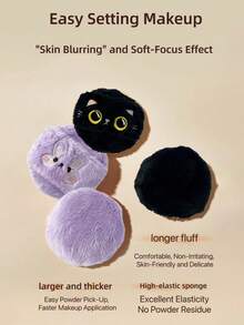 Cute Pet Series Powder Puff, Thick, Comfortable, Soft, Skin-Friendly Setting Powder Puff, Suitable For All Skin Types,Cheap,Stocking Stuffers,Makeup,Makeup Tools,Cheap Stuff,Gifts,Gifts For Women,Christmas Gifts - Multicolor - View 3