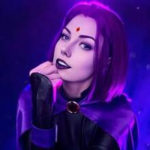 QY- Short Purple Anime Cosplay Wig Dark Purple Straight Bob Wigs + Red Gem + Wig Cap 14'' Synthetic Hair For Women Halloween Costumes Party -3788 - 14 深紫色 - 查看 3