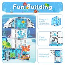 28/50pcs Children's Magnetic Building Blocks Toy, Ocean Animal Scene, Learning Space And Shape Toy, Creative Game Enhances Learning And Imagination, Parent-Child Interaction, Suitable For Boys And Girls Learning Birthday Christmas Halloween Gift - Multicolor - View 6