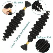D24Inch Human Braiding Hair For Boho Braids No Weft Deep Wave Bulk Human Hair For Braiding 100g 2 Bundles Human Hair Brazilian Virgin Human Hair Extensions - NaturalDeepBulk - Xem 4