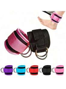 可调节加厚踝带 - 重型D形环和旋转滑轮连接器，宽魔术贴和优质氯丁橡胶/泡沫衬垫，均码；臀部后踢和臀部训练踝带，阻力带/弹力管/滑轮腿部绑带，适用于腿部伸展、臀部、下肢力量训练、康复和物理治疗；健身房和家庭健身、Crossfit、普拉提，耐用尼龙材质，圣诞节/感恩节礼物 - 彩色 - 查看 7