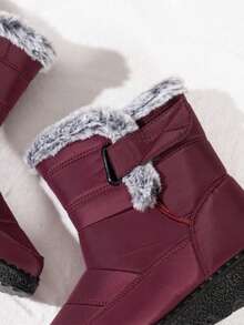 New Rabbit Fur Lined Snow Boots, Women's Faux Fur Snow Boots Warm Coat, Winter Warm Outdoor Shoes, Casual Faux Fur Thick-Soled Boots, Round Toe Warm Winter Boots