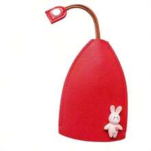 耐用 PU 皮革钥匙扣，带兔子饰物 - 可拆卸拉链钥匙收纳袋，通用汽车钥匙包（黄色、粉色、黑色） - 彩色 - 查看 8