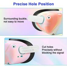 Accesorios de VR para Oculus Quest 2, set de silicona para Meta Quest 2, incluye agarre de controlador, cubierta de cuero, cubierta de carcasa de VR, cubierta facial, cubierta de lente y 10 piezas de cubierta desechable para los ojos (Macaron) (no incluye auricular y controlador de VR), regalo para Halloween, Acción de Gracias, Navidad