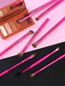 MAANGE 13件套专业软毛长铝管化妆刷套装，包含睫毛刷、眼影刷、眉刷、晕染刷、唇刷、高光刷、遮瑕刷，适用于粉状、液状、膏状化妆品，非常适合日常使用和旅行，精致的化妆配件礼盒套装，赠品，专业化妆刷，完整化妆套装 - 玫紅色 - 查看 9