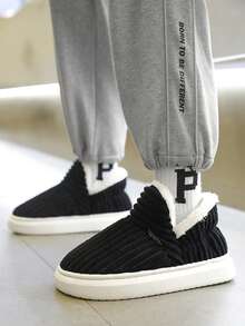 Winter Men Slippers Short Plush Men Boots Indoor Fluffy House Fur Slippers Men Casual Soft Fur Furry Men Shoes