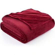 Sofa Blanket Living Room Cover SetFleece Blanket Twin Size, Soft Cozy Twin Blanket, Fuzzy Flannel Blanket Bed, Sofa, Couch, Travel, Camping, 60 X 80 Inches - 紅色 - 查看 1