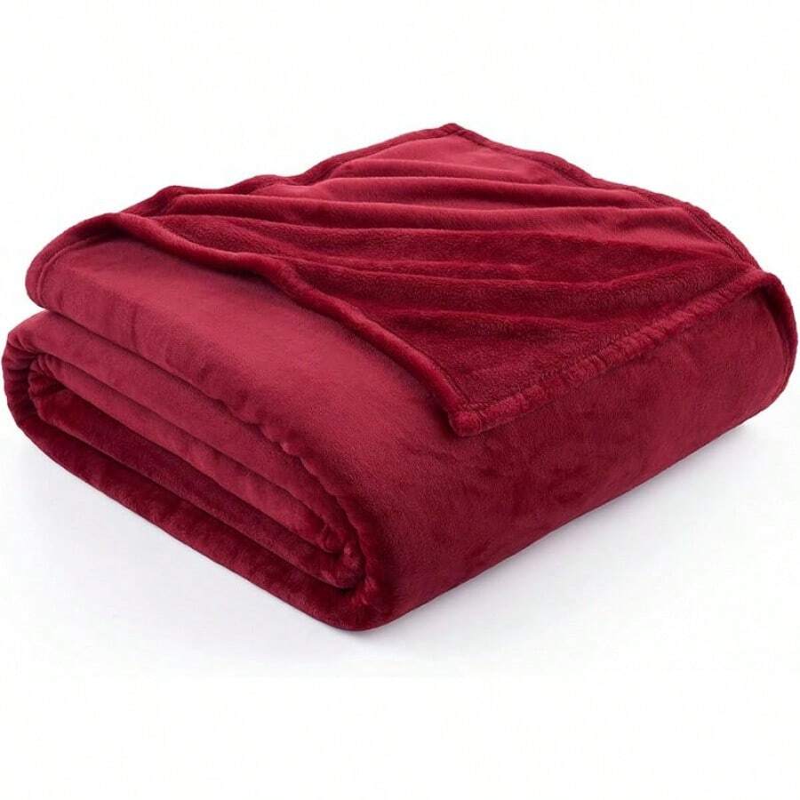 Sofa Blanket Living Room Cover SetFleece Blanket Twin Size, Soft Cozy Twin Blanket, Fuzzy Flannel Blanket Bed, Sofa, Couch, Travel, Camping, 60 X 80 Inches - 紅色 - 查看 1
