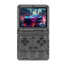 V90S Retro Flip 3,5 pulgadas 4:3 640*480 HD IPS pantalla consola de juegos portátil código abierto A133Plus función de vibración nuevo - Camiseta negra - Ver 1