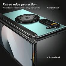 VIETAO 360度旋轉磁吸環支架手機殼，適用於 Galaxy Z Fold 8 Ultra 7 6 5 4，含螢幕保護膜與轉軸保護蓋 - 綠色 - 查看 5