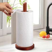 Wooden Paper Towel Holder Countertop, Fits Jumbo Roll - Solid Wood Paper Towel Dispenser Stand With Anti-Skid Base - Multicolor - View 9