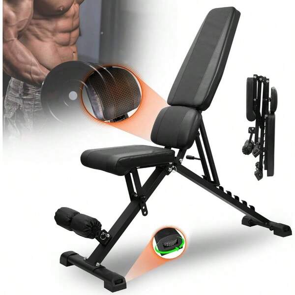 Adjustable Weight Full Body Workout Multi - Purpose Foldable Strength Training Benches Decline Incline Home Gym