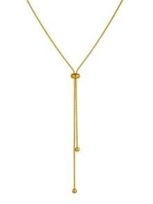 1pc Stainless Steel Fashion Long Adjustable Necklace, Minimalist High-End Snake Bone Chain Necklace For Women, Non-Fading - Gold - View 4