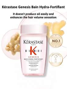 Kérastase Genesis Bain Hydra-Fortifiant Volumizing Shampoo, Promotes Hair Growth, Increases Volume, Enhances Shine, Strengthens Strands, Improves Hair Quality, Reduces Hair Loss, Rich Lather, Long-Lasting Oil Control, Contains Skincare-Grade Tripeptide, 80ml, Slows Sebum Secretion, Professional Hair Care, Balances Oil, Nourishes Scalp. - 80ml - View 7