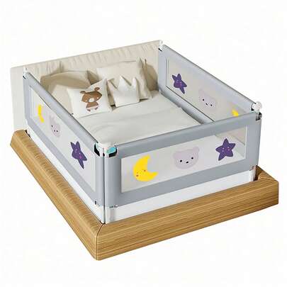 Bed Rail King Size Bed Rail, 3 Pieces Extra Long Bed Rail Guard,Bed Safety Rail, All-Round Sturdy Bed Fence