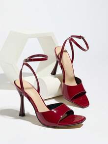 女士高跟鞋，适合春夏夜场派对、舞台表演、高端宴会、旅行、通勤、购物、约会、休闲星期五、圣诞节、情人节、秋冬。优雅、浪漫、奢华、迷人的玫瑰红色尖头细高跟踝带高跟鞋 - 玫瑰紅 - 查看 5