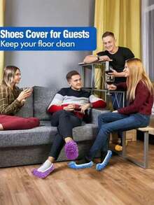 1 Par de Capas Coloridas para Sapatos de Limpeza, Capa Multifuncional para Mop, Limpeza Fácil e Prática, Limpeza em Um Passo, Desfrute de uma Experiência de Limpeza Portátil, Uso Duplo para Limpeza a Seco e Úmido, Essencial para a Limpeza Doméstica, Ideal para o Uso Diário na Limpeza da Casa, Tornando a Limpeza do Chão Mais Fácil e Divertida - Multicolorido - Ver 6