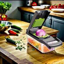 Vegetable Chopper Container Onion Slicer |   16 In 1 Multi Functional Food Chopper Dishwasher  Veggie Chopper Vegetable Cutter - Multicolor - View 4