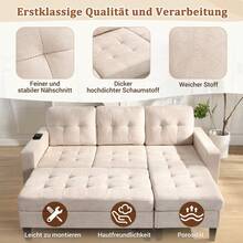 [Wolken-Modulsofa] 4-Seater Detachable Sofa Set: Freely Combinable + Storage Under All Cushions + Sleeping Function + Chenille Cover, Space-Saving Sofa Bed Combination For Living Room