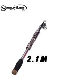 SOUGAYILANG 1支银色碳纤维纺车竿，长度可选1.8米/2.1米/2.4米/2.7米/3.0米，三层碳纤维竿身，EVA手柄，陶瓷导环，金属轮座，灵敏竿尖 - 銀色 - 查看 12