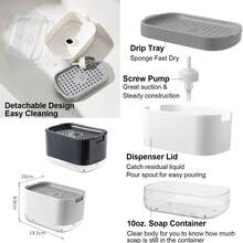 1pc Kitchen Pump Soap Dispenser, 500ml Large Capacity Liquid Soap Dispenser With Sponge, Countertop Dish Soap Pump Bottle Kitchen Items Kitchen Accessories Kitchen Tools