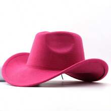 1 Women's Polyester Western Cowboy Hat, Unisex Vintage Style Hat, Silver Round Shape Decoration, Suitable For Daily Casual Wear, Western Cowboy Party, Bar Cowboy (One Size Fits All) - Silver Bull Brim Hat - View 17