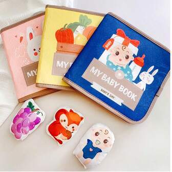 1pc Interactive 3D Tear & Play Cloth Book Toy, Fabric Book For Newborn Babies, Great Gift