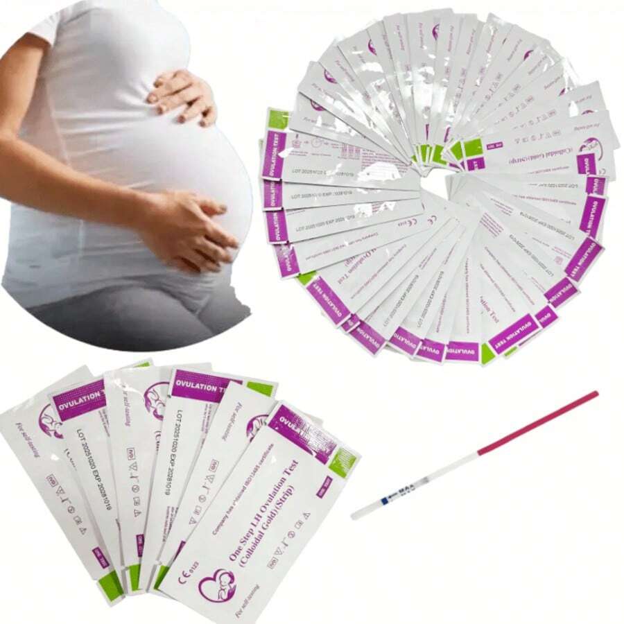 1/10/25/45 szt. Paski testowe LH do owulowania dla kobiet Testy predykcyjne LH Paski do badania moczu Test ciążowy o dokładności ponad 99% - Biały - Zobacz 1