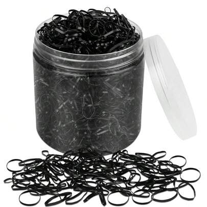 1000pcs 3mm Black Elastic Hair Ties, Mini Rubber Bands For Ponytail, Suitable For Braids