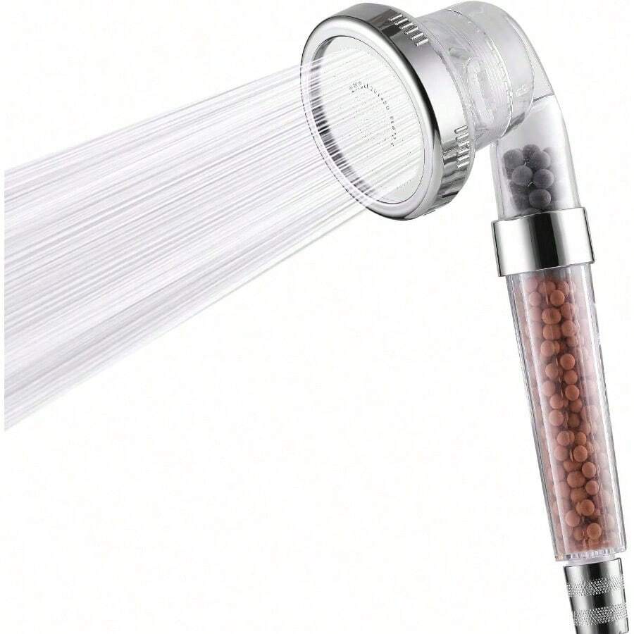 High Pressure Shower Head, Ionic Filter Showerhead With 3 Setting, Water Saving And Stone Filter Beads Handheld Shower (No Hose) - White - View 1