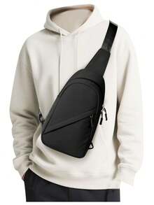 Nylon Water Repellent Belt Bag, Crossbody Bags With Adjustable Strap, Fashion Shoulder Bag For Girl Boy, Lightweight Fanny Pack With Zipper, Casual Waist Packs With Multiple Layers For Students, Travel Essentials Bag For Outdoor Work Commute School Work, Black Bag, 5 Colors Option