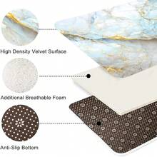 4 Pcs Blue Marble Shower Curtain Set White Bathroom Sets With Shower Curtain And Rugs Gold Modern Abstract Bathroom Decor Accessories Bathroom Rugs Toilet Lid Cover With Hooks{Inchcolor_nameinch:InchLightBlueinch} - Lightblue - View 6