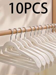 一套10个加厚加宽成人塑料衣架，防滑标准衣架，适用于外套、衬衫、连衣裙、裤子和领带。 - 彩色 - 查看 7