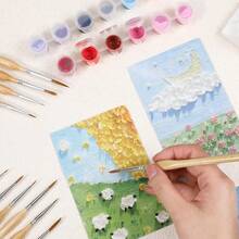 Set di 11 pennelli di alta qualità per dettagli, adatti per miniature, gouache, tempera, smalto, decorazione di case delle bambole, modellismo in miniatura e opere d'arte di precisione - impugnatura triangolare antiscivolo, setole sintetiche ad alta elasticità - perfetto per artisti professionisti e appassionati