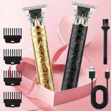 Recortadora electrónica profesional para hombres, tijeras de barbero, afeitadora eléctrica inalámbrica, recortadora de barba recargable por USB, raspador de barba, cortadora eléctrica especial para hombres, diseño de alivio de varios estilos, que se puede usar en casa o de viaje. La primera opción para regalos prácticos de alta gama es un artículo de regalo de cumpleaños/Navidad, que es pequeño y fácil de transportar y tiene una textura de tallado sobresaliente.