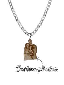 Dây chuyền khắc chữ theo yêu cầu, dây xích Cuban mạ vàng 5mm bằng thép không gỉ cổ điển, mặt dây chuyền dày, khắc chữ viết tay cá nhân hóa, phù hợp cho cả nam và nữ, dây chuyền kỷ niệm, trang sức cưới, quà tặng độc đáo cho vợ/người yêu, quà kỷ niệm, quà Giáng sinh ý nghĩa. - Bạc-không tên - Xem 8