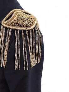 1pc Gold/Silver Metal Chain Tassel Shoulder Decor For Stage Costume/Formal Dress