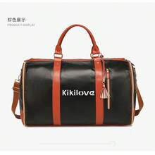 kikilove Borsa portabiti in pelle pieghevole, borsa capiente, borsa a tracolla da viaggio per abiti