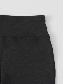 Pantalones de mujer de cintura alta, ajuste delgado, cintura elástica y pierna acampanada - Gris Oscuro - Ver 5