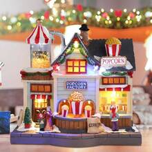Village Houses - Houses Village - Lighted Musical Railway Station Moving Train Town Sets With Revolving Acrylic Trees Animated Figurines Indoor Decor Or