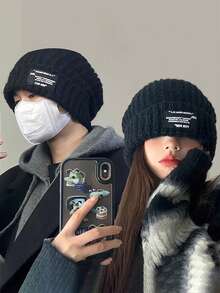 Classic Autumn/Winter New Solid Color Hat, Faux Lambswool Fashionable Baseball Cap, Unisex Versatile Korean Style, Face-Slimming, Stylish Casual Party Street Polyester Fleece Decoration Cap