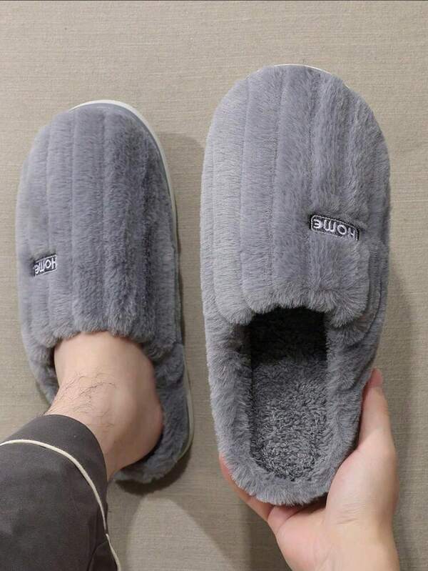 Pantufas masculinas extragrandes, tamanho 48-49, forradas termicamente, quentes e antiderrapantes, para ambientes internos e externos