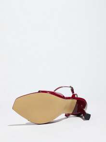 女士高跟鞋，适合春夏夜场派对、舞台表演、高端宴会、旅行、通勤、购物、约会、休闲星期五、圣诞节、情人节、秋冬。优雅、浪漫、奢华、迷人的玫瑰红色尖头细高跟踝带高跟鞋 - 玫瑰紅 - 查看 10