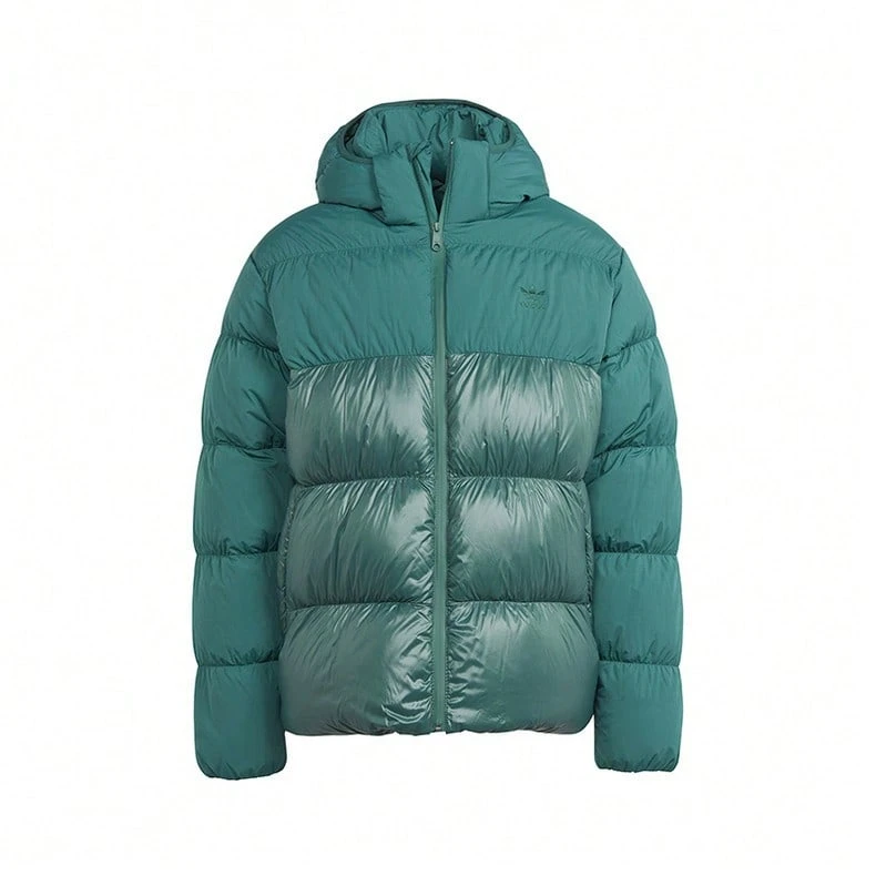 Men Letter Graphic Hooded Athletic Down Jacket