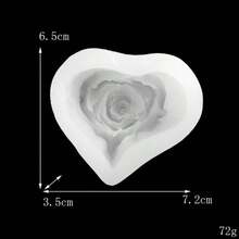 1 Stück 3D Rose Herz Silikon Form, wiederverwendbare Herz Silikon Kerzenform für DIY Seife, Kerzen, Harz, Heimdekoration, Valentinstag Geschenk, Hochzeit, Geburtstag, Babyparty, Muttertag