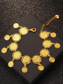 1件歐美風金幣珠寶手鍊裝飾