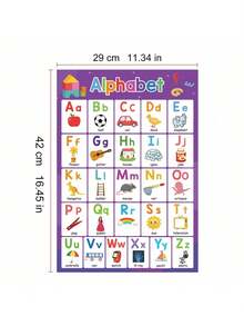2pcs Kids' Educational Learning Posters,Big Educational Posters Learning Wall Chart Set - ABC Alphabet And Numbers 1-20 Charts,Home Schooling Tools, Kids Babies Early Educational English Alphabe.