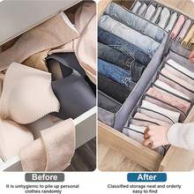 2pcs 7Grids Fabric Foldable Storage Box For SockUnderwear, Tie And Sock, Belt Storage Box, FabricStorage Box, Foldable Storage Box,Sock UnderwearOrganizer Dividers,Drawer, Cabinet Closet Organizers AndStorage Boxes,Bedroom Christmas For Holiday Gift Giving - Light Grey - View 6