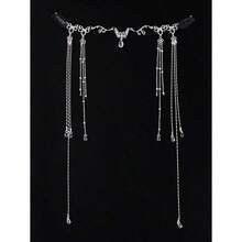 Ancient Style Tassel Super Fairy Curtain Forehead Chain 1 Piece Street Bow Skull Skeleton Carnival Head Jewelry Hair Chain Head Pieces Jewelry Hair Jewelry Hair Vine Chain Hair Jewellery Wedding - 銀色 - 查看 2